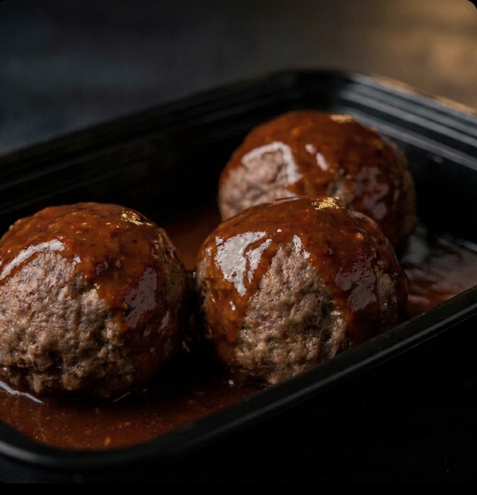 Beef Meatballs with Light Homemade Barbecue Sauce