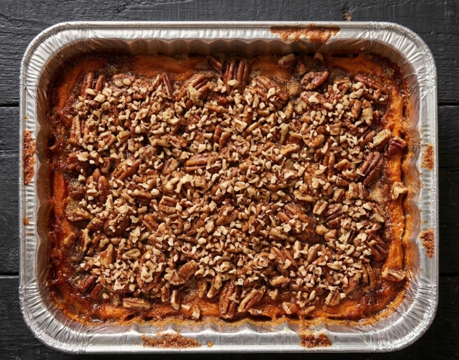Candied Pecan Sweet Potato Casserole - Thanksgiving