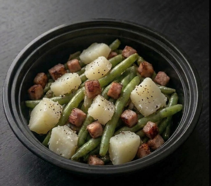 Crock Pot Green Beans with Ham & Potatoes