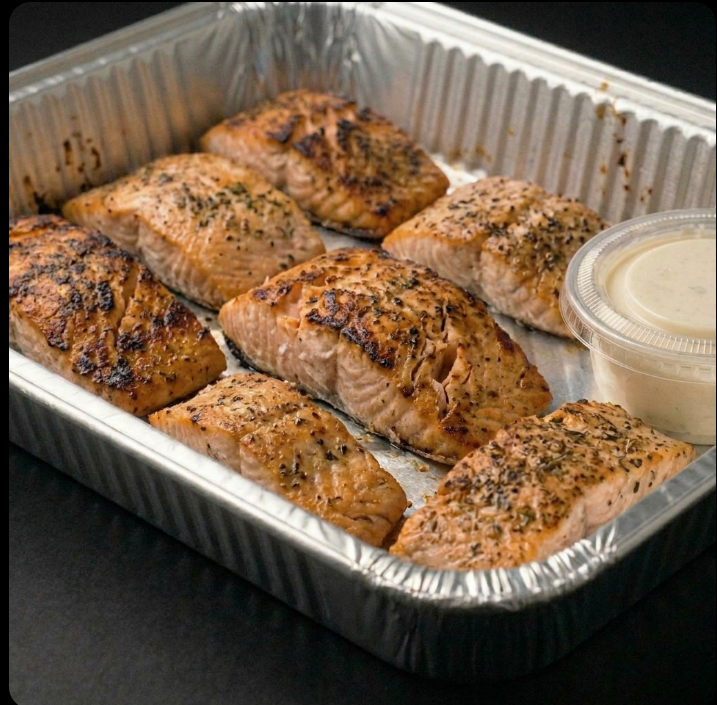Family Pan Lemon Garlic Herb Salmon - 6 Pieces