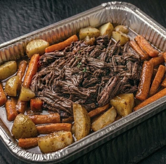 Family Portion Crock Pot Pork Roast with Potatoes - 8 Portions