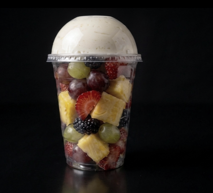 Fresh Fruit Cup with Healthy Cream Cheese Fruit Dip