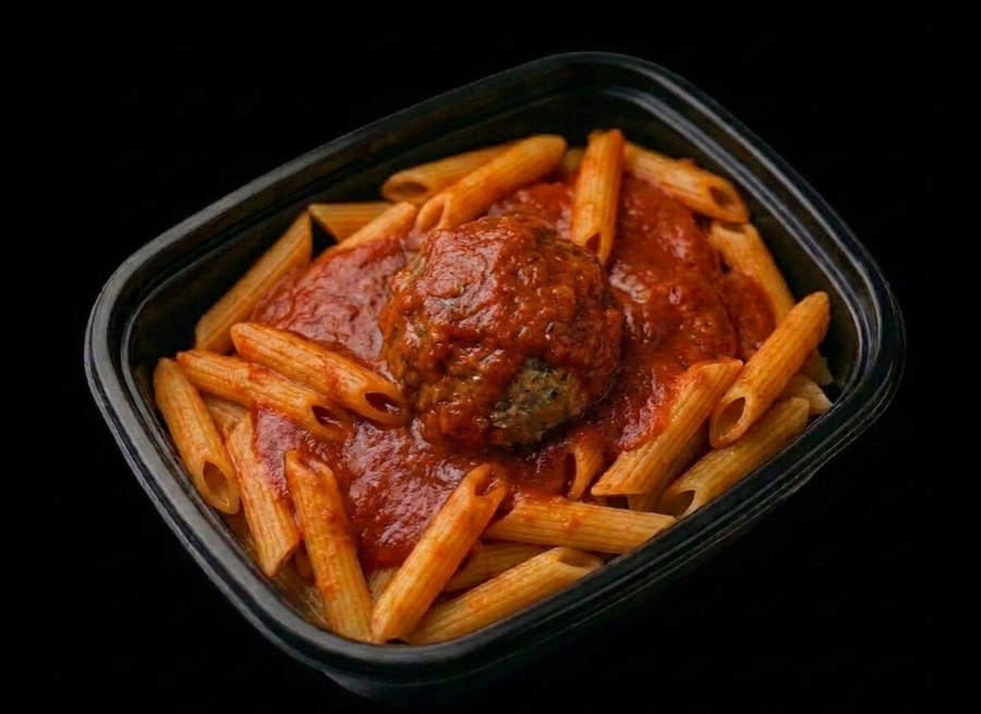 Protein Pasta with Homemade Meatball & NutriFunction Meals San Marzano Marinara Sauce