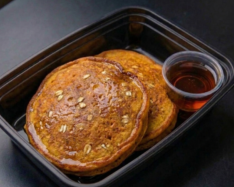 Pumpkin Oatmeal Pancakes with Pumpkin Spice Syrup